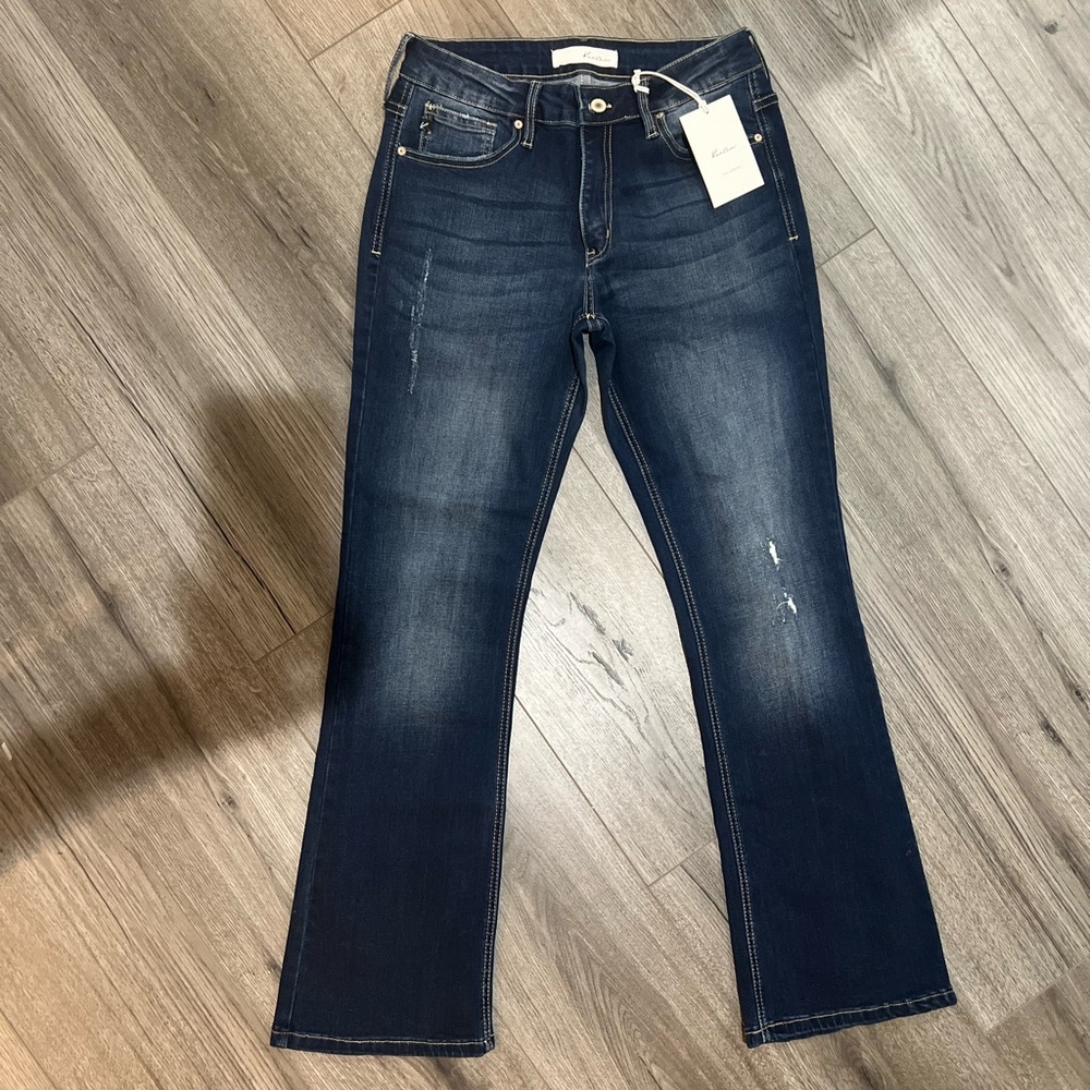 NWT Kan Can Mid-rise dark wash boot cut jeans